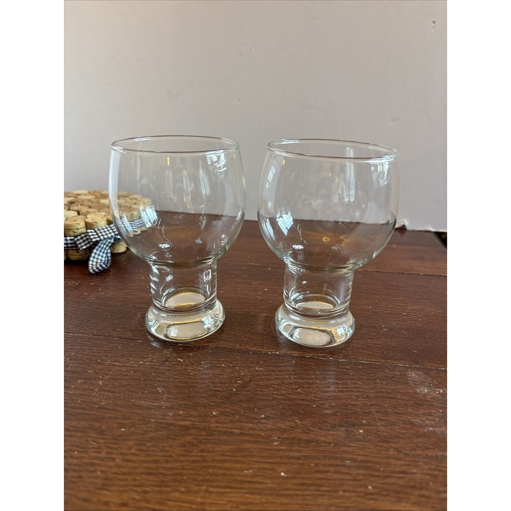 Vtg Federal Glass Set of 3 5in Clear Hollow Stem 16oz. Beer Glass or‎ Soda